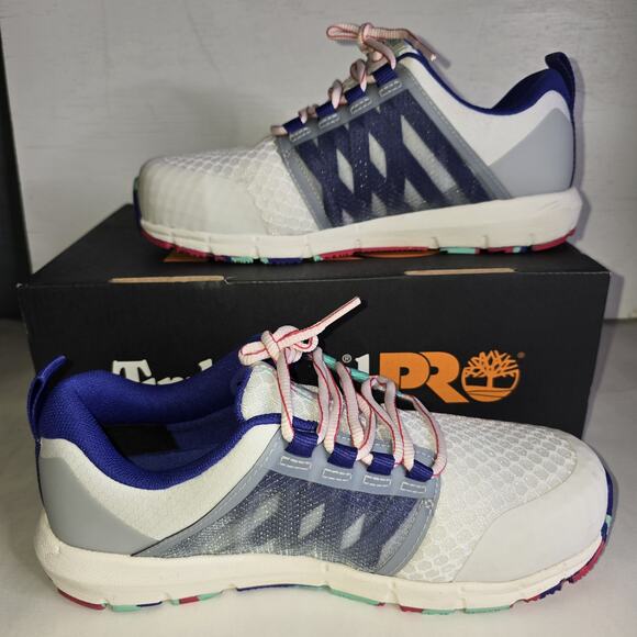 Timberland PRO Radius Composite Safety Toe (White/Multi) Women's Shoes Size 8W - Picture 2 of 8